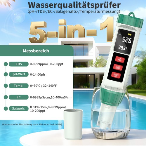 5in1 wert wasser messgerät - ph,